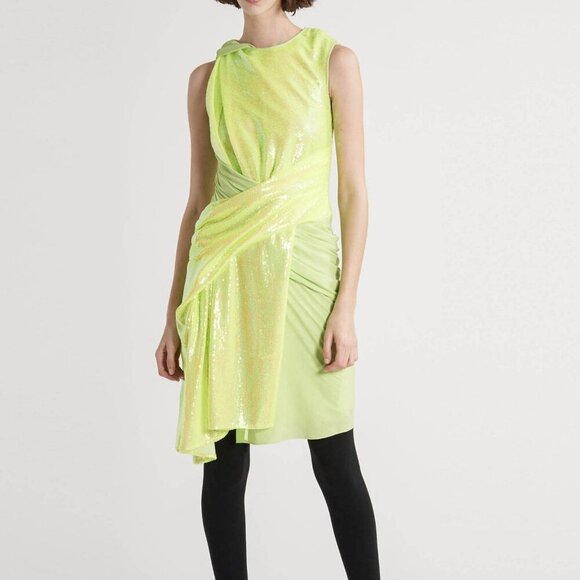 Sies Marjan Quincy Neon Sequin Wrap Dress - Picture 6 of 11